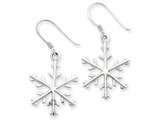 Winter Snowflake Dangle Drop Earrings in Sterling Silver